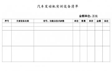 汽車發(fā)動機(jī)實(shí)訓(xùn)設(shè)備清單如何寫?